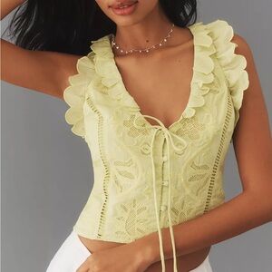 By Anthropologie Sleeveless Ruffle Top NWT